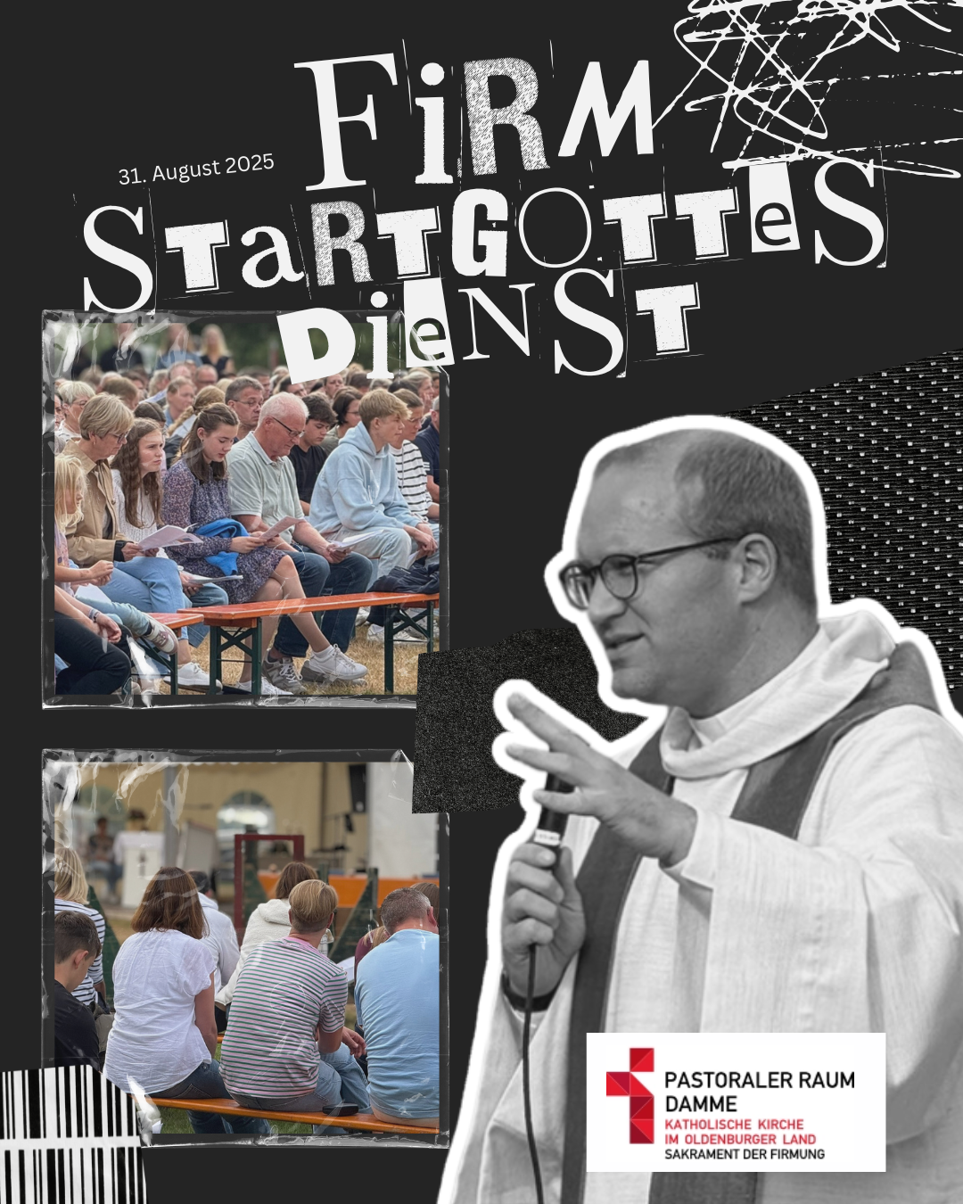 Firm-Startgottesdienst am 31. August 2025 mit Kaplan Lars Schlarmann und vielen Jugendlichen am Dümmersee.